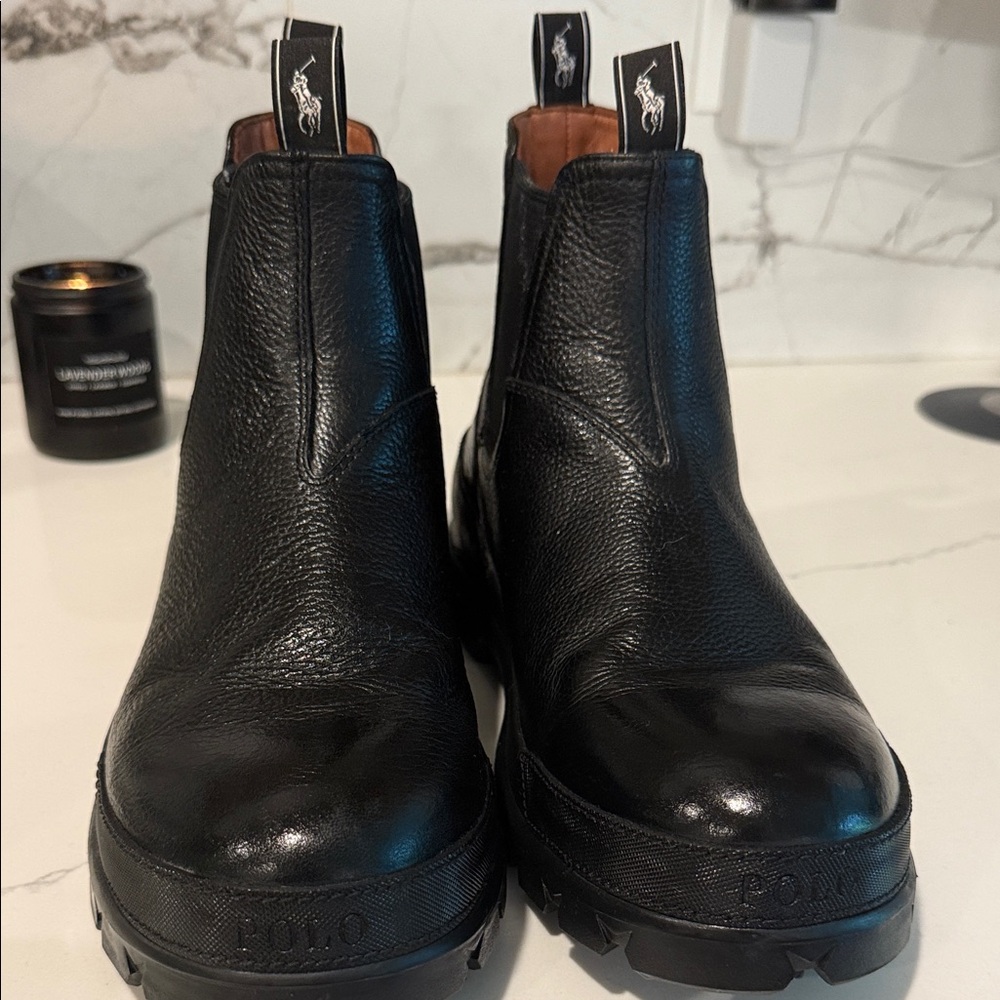 Polo by Ralph Lauren Black Leather Men's Chelsea Boots